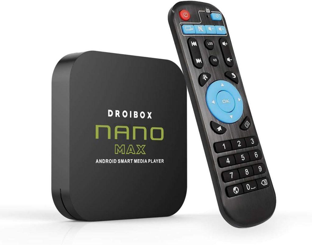 Aeromedia NANO MAX Android TV Box 4GB RAM 64GB ROM Android 12.0 OS Quad Core 802.11AC 2.4Ghz/5Ghz Dual-Band WIFI, Bluetooth 5.0, USB Ports