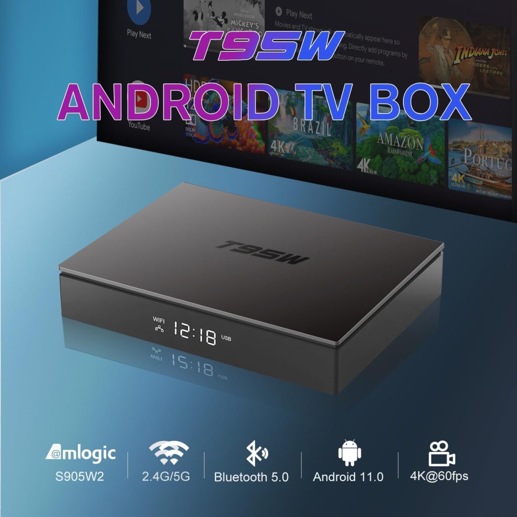 Android TV Box 11.0, Android Box 4GB RAM 32GB ROM S905W2 Quad-core ARM Cortex-A35, Android TV Box Support Dual-band WIFI 2.4GHZ 5GHZ Bluetooth v5.0 3D 4K 1080P HD 2.1 TV box