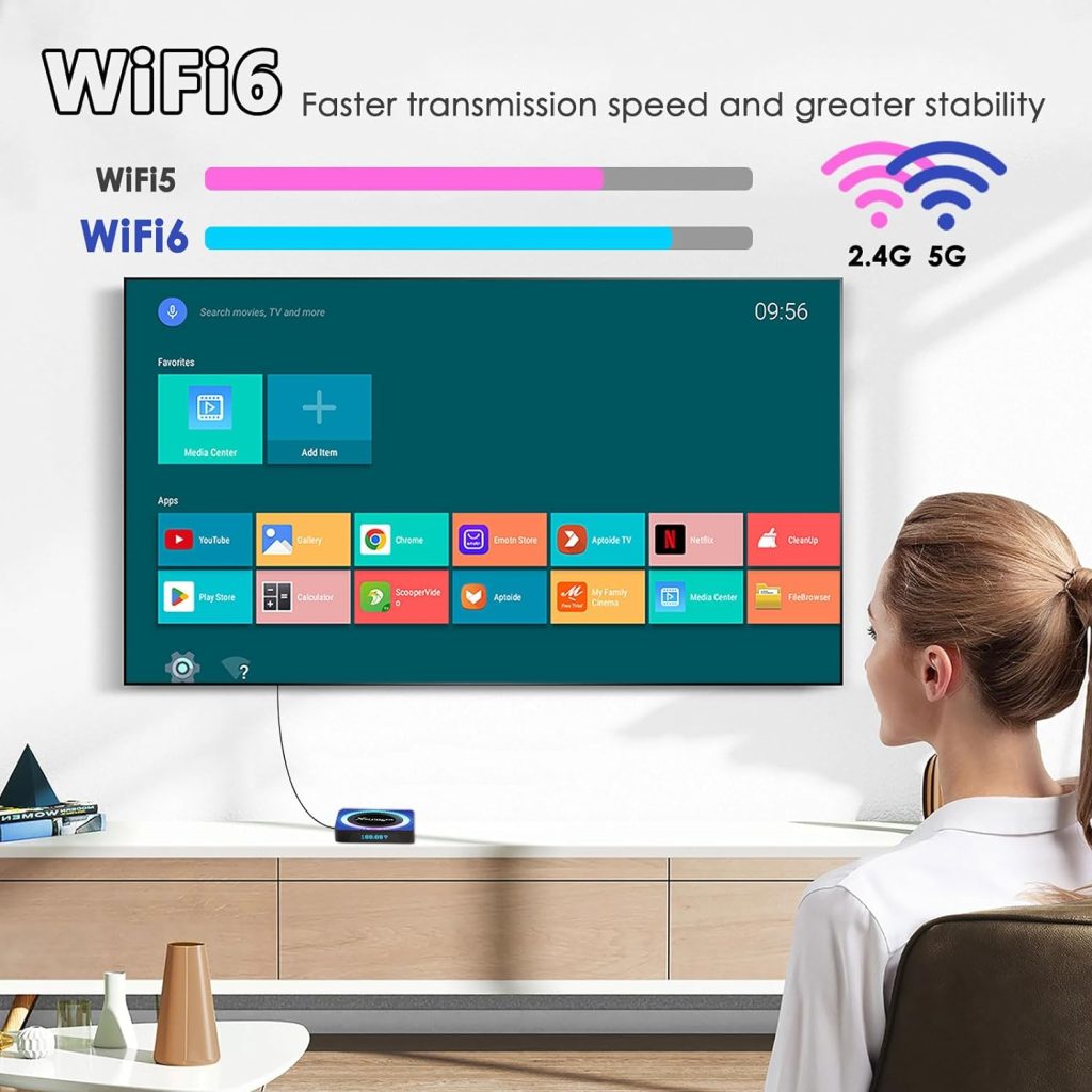 Android TV Boxes Android 13.0,Android Box 2023 4GB Ram 64GB Rom,Supports Allwinner Chip RK3528 Quad-Core 64bit Cortex-A53,WIFI6/8K/HDR10+/Bluetooth 5.0/2.4GHz+5GHz Dual-band Wifi/100M Ethernet