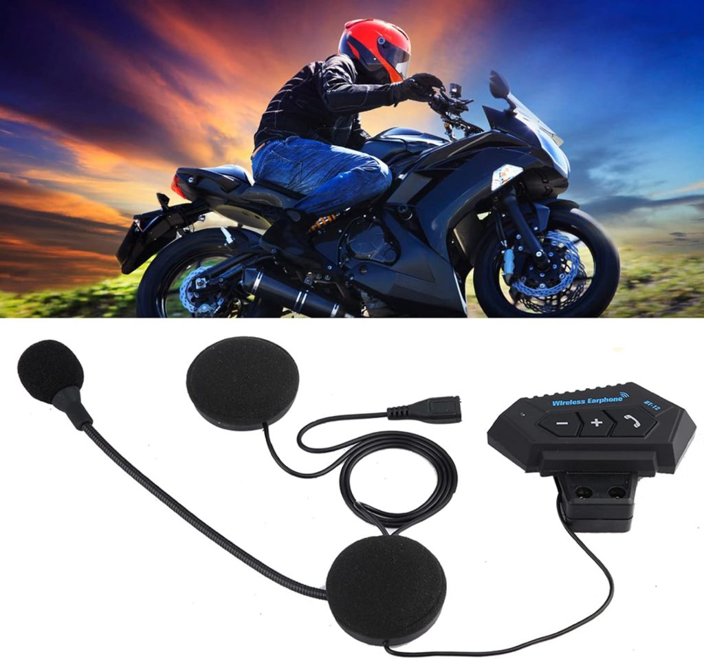 BOROCO Motorcycle Helmet Bluetooth Headset, New Bluetooth Motorcycle Helmet Headset with Speakers for Handsfree Calling - Superior Performance and Enhanced Features