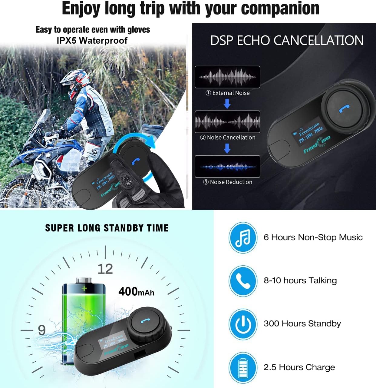 FreedConn Motorcycle Helmet Bluetooth Intercom Kit review