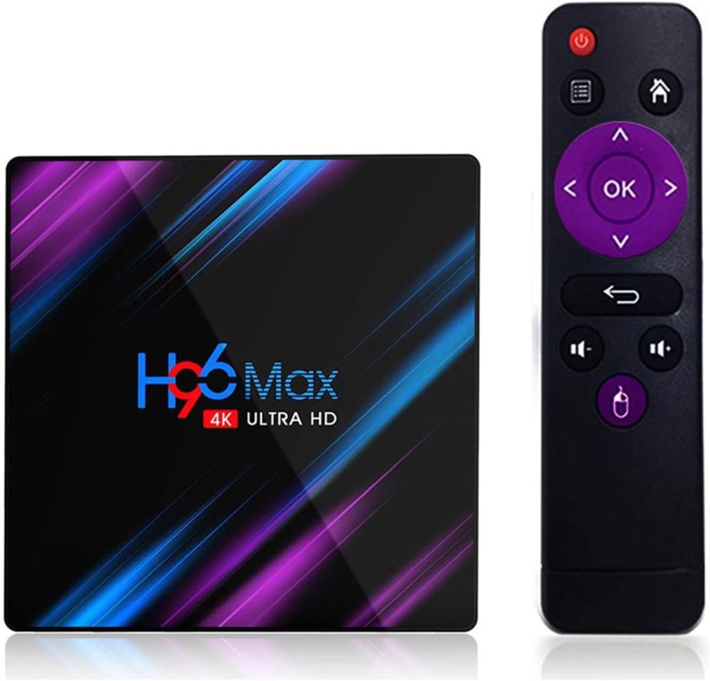 JIEMEIMEI H96 Max TV Box Android 9.0 4GB Ram 64GB ROM Rk3318 Quad Core Bluetooth 4.2 WiFi 2.4G And 5g Ethernet 1usb 3.0 And 1usb 2.0 Set Top Box Supports 4K Ultra HD(Color:2GB+16GB)