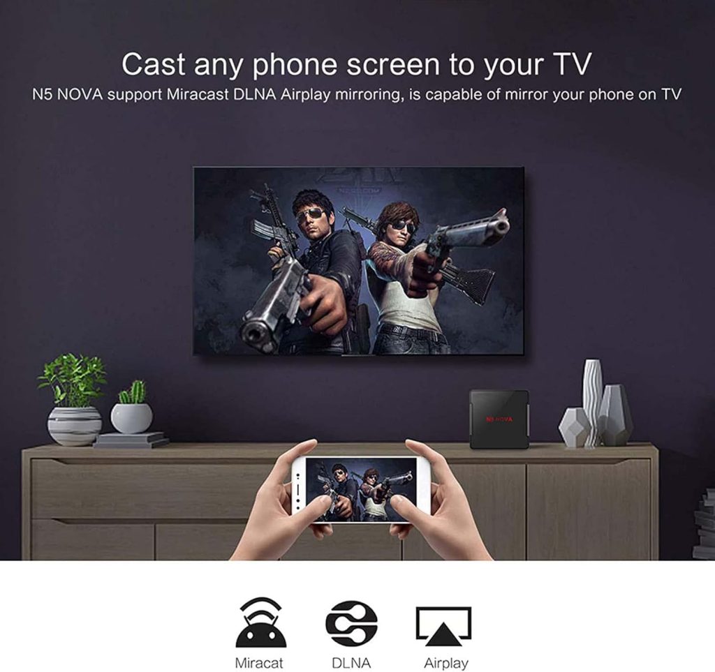 JIEMEIMEI TV Box, N5 NOVA Smart TV Box Android 9.0 RK3318 Quad Core 64 Bit 4K 2.4G 5G WiFi Box Android Smart HD Media Player Box TV(Color:4+64)