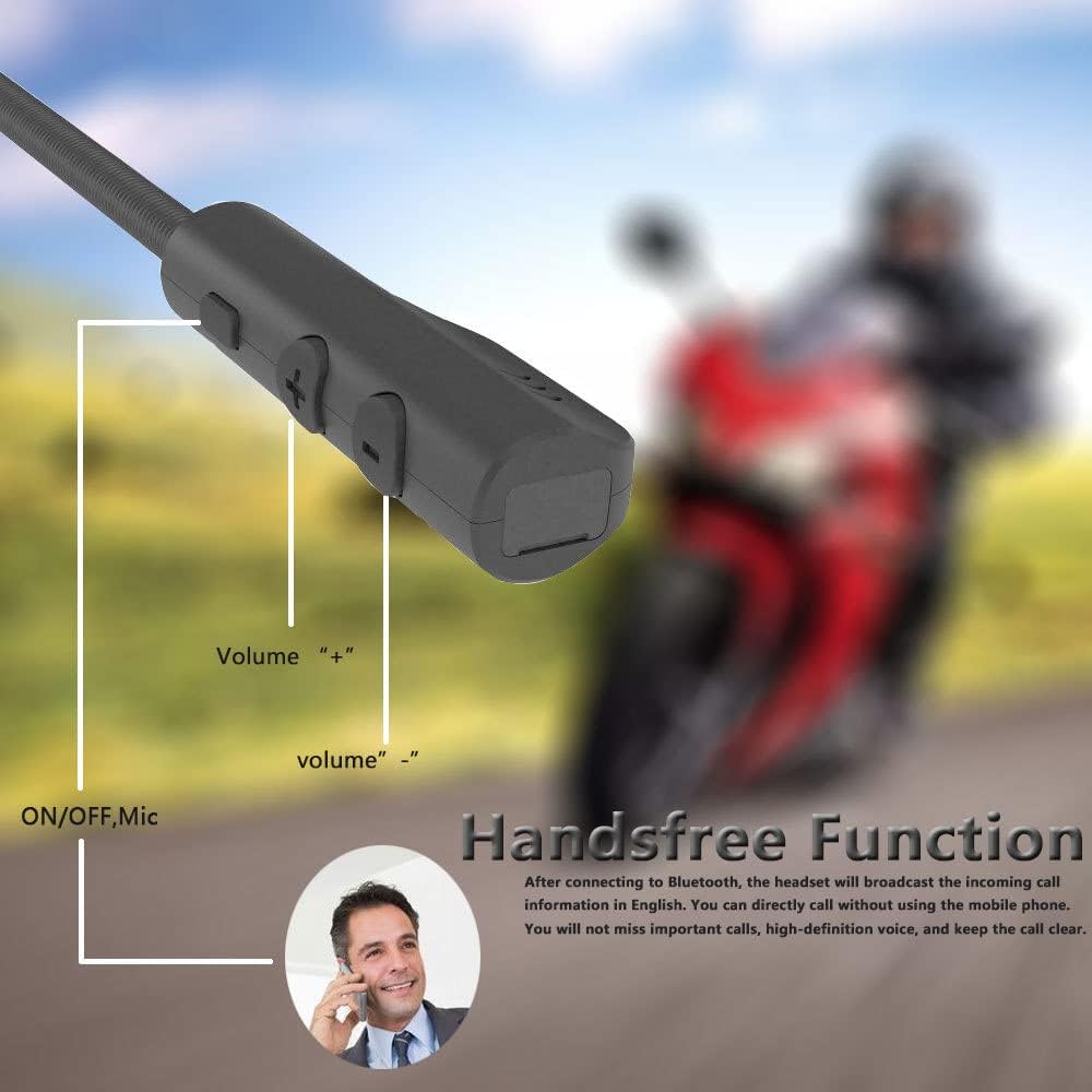 MEETOZ Motorcycle Helmet Bluetooth Headset, 5.0 Moto Helmet Headset Wireless Handsfree Stereo Earphone Motorcycle Helmet, Wireless Helmet Communication Systems For Motor Motorbike