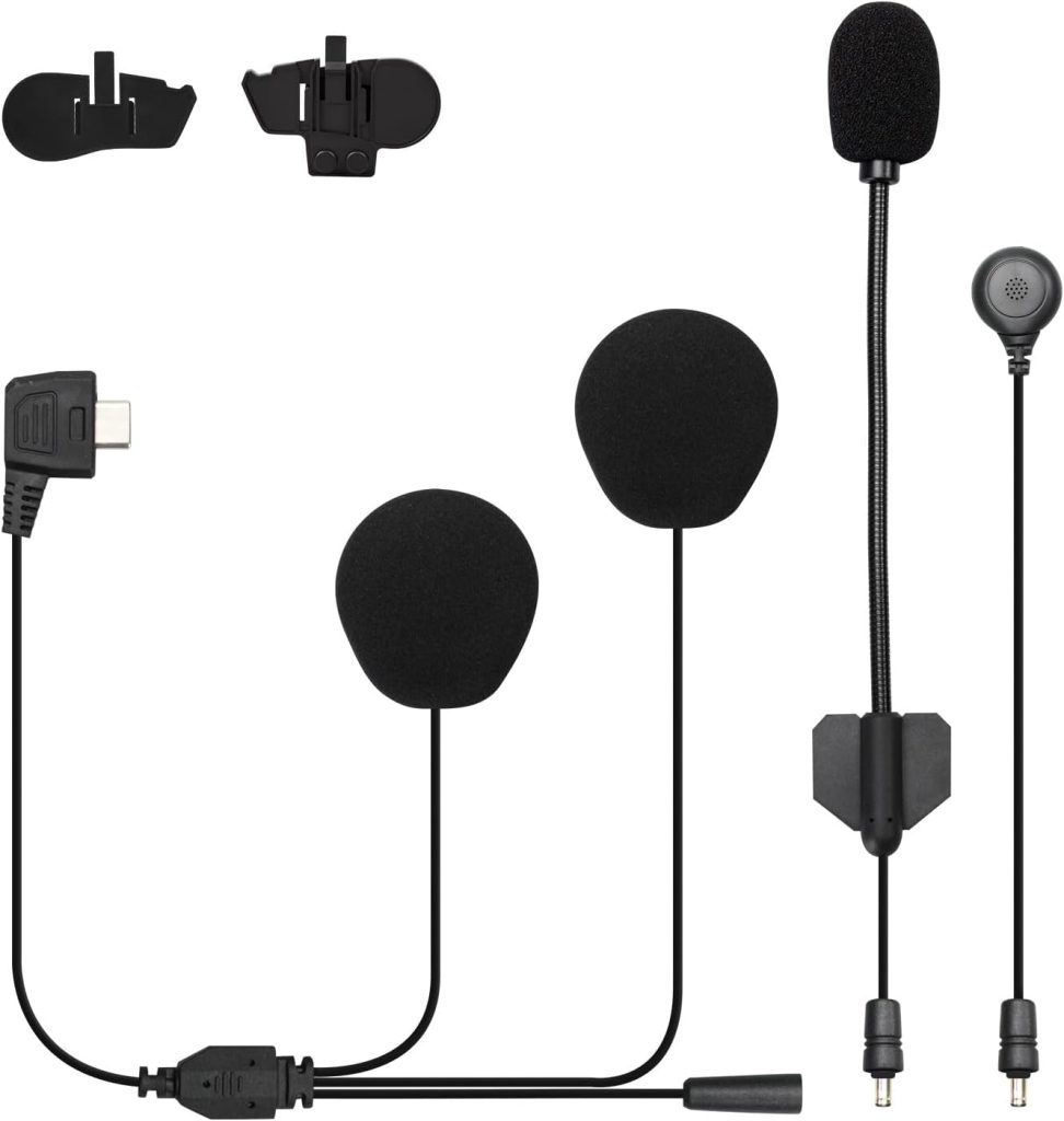 Moman Interchangeable Hard Mic and Soft Mic Speakers with Clip only H2 Series Communication Systems Accessories Kit Motorcycles Intercom Headset H2