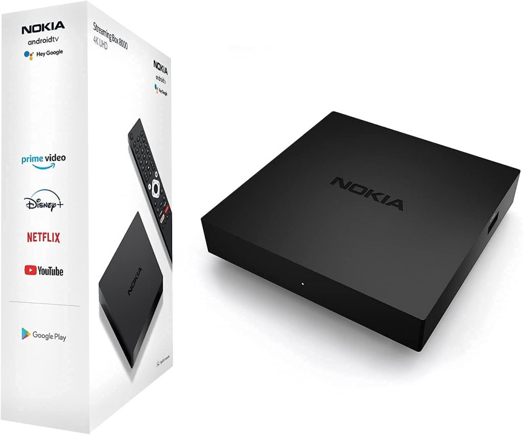 Nokia Streaming Box 8000, Android TV (Chromecast, HDMI, Netflix, Prime Video, Disney+)