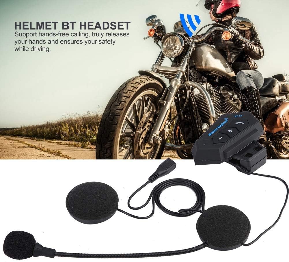 VOBOR Motorbike Bluetooth Headset,5.0 Bluetooth Helmet Kit,Hi-Fi Motorbike Accessories,Motorcycle Bluetooth Headset for Skiing, Climbing,Noise Reduction Function and Hands-Free Communication System