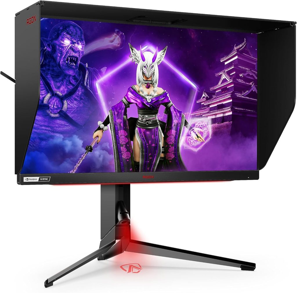 AOC AGON AG254FG - 24.5 Inch FHD Gaming Monitor, 360Hz, 1ms GTG, IPS, G-Sync Nvidia Reflex, HDR 400, Height Adjust, USB Hub (1920x1080@ 340Hz, 400 cd/m², HDMI 2.0 /DP 1.4 /USB 3.2)