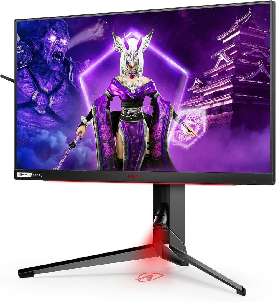 AOC AGON AG254FG - 24.5 Inch FHD Gaming Monitor, 360Hz, 1ms GTG, IPS, G-Sync Nvidia Reflex, HDR 400, Height Adjust, USB Hub (1920x1080@ 340Hz, 400 cd/m², HDMI 2.0 /DP 1.4 /USB 3.2)