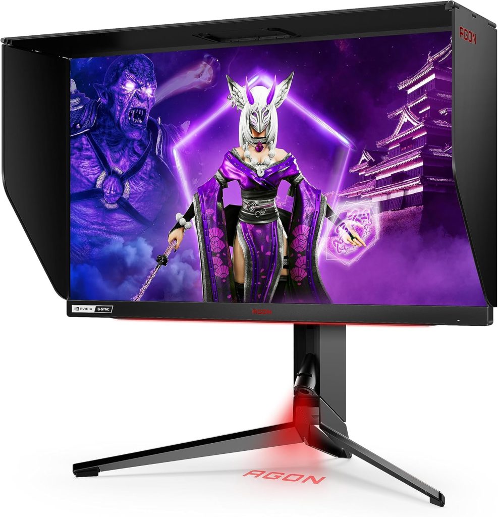 AOC AGON AG254FG - 24.5 Inch FHD Gaming Monitor, 360Hz, 1ms GTG, IPS, G-Sync Nvidia Reflex, HDR 400, Height Adjust, USB Hub (1920x1080@ 340Hz, 400 cd/m², HDMI 2.0 /DP 1.4 /USB 3.2)