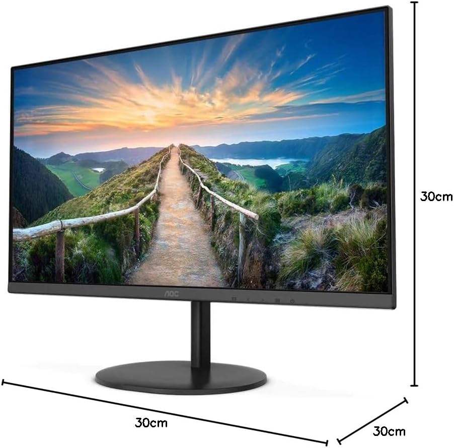 AOC U27V4EA - 27 Inch 4K UHD Monitor, 60Hz, 4ms, IPS, Adaptive Sync, Speakers, FlickerFree (3840x2160 @ 60Hz, 350cd/m², HDMI 2.0 x 2, DisplayPort 1.2 x 1), black