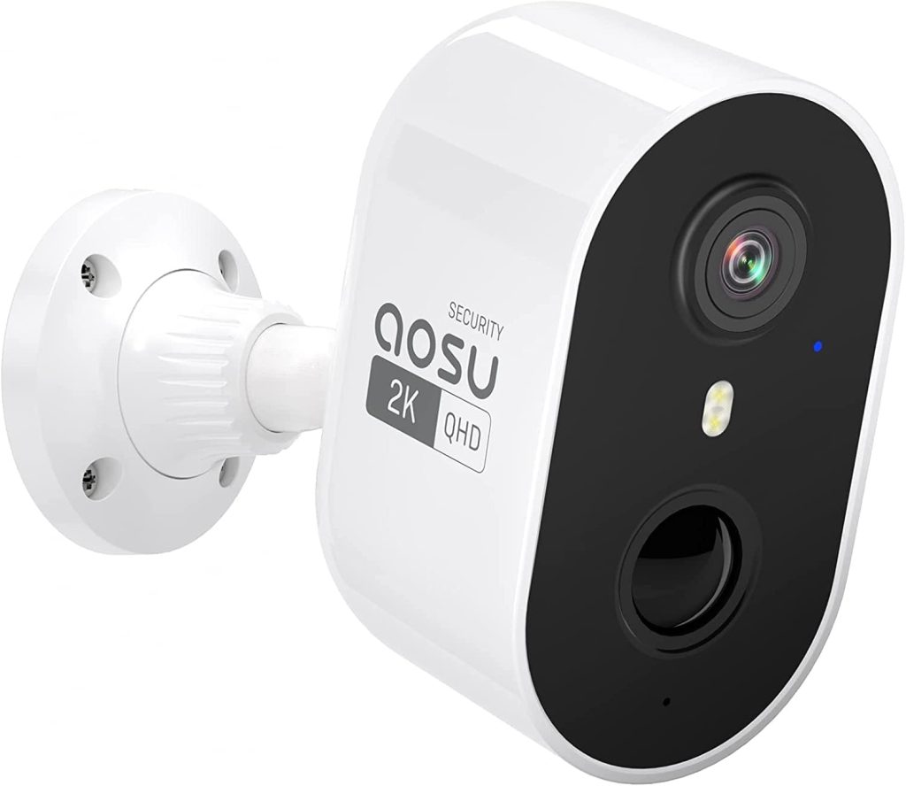 AOSU 2K Security Camera Outdoor Wireless, Home Cameras Rechargeable, Long Battery Life  Range WiFi, Color Night Vision, AI Motion Detection, 2 Way Talk, Siren, IP66, Works with Alexa