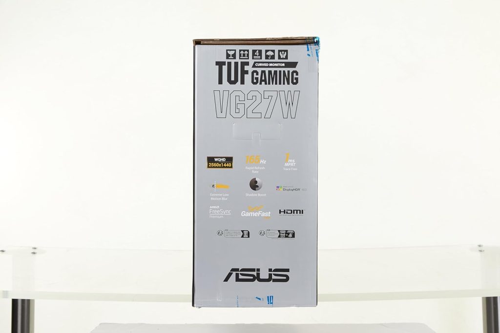 ASUS TUF Gaming VG27WQ Curved Gaming Monitor – 27 Inch WQHD (2560x1440), 165Hz, Extreme Low Motion Blur , Adaptive-sync, FreeSync ,1ms (MPRT), DisplayHDR 400, Black