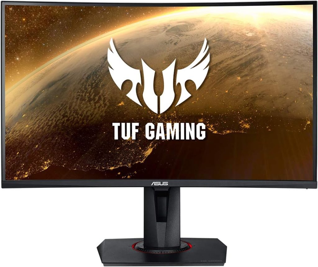 ASUS TUF Gaming VG27WQ Curved Gaming Monitor – 27 Inch WQHD (2560x1440), 165Hz, Extreme Low Motion Blur , Adaptive-sync, FreeSync ,1ms (MPRT), DisplayHDR 400, Black