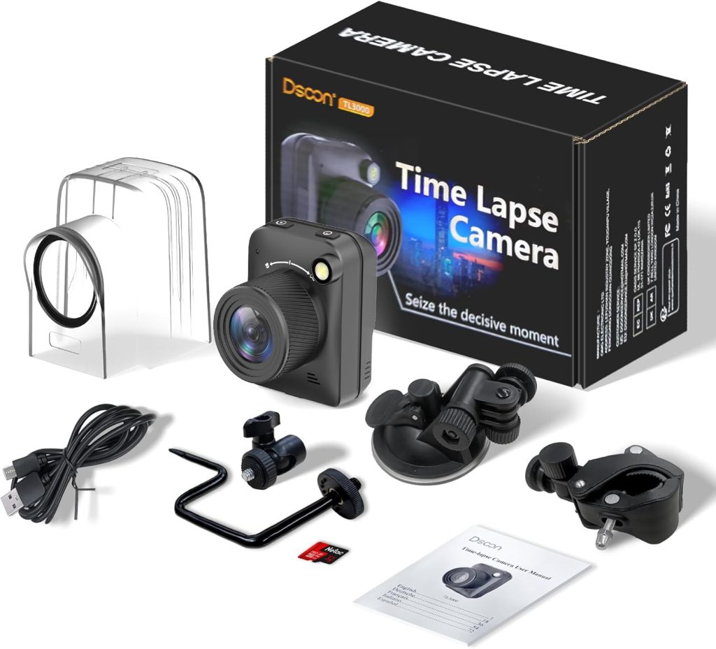 Dsoon Time Lapse Camera, FHD Timelapse Camera Outdoor for Construction,Plants,Weather,and Life, Featuring 4K resolution,2.4 HD TFT LCD screen,180 Days Standby IP66 waterproof,32GB TF Card Included