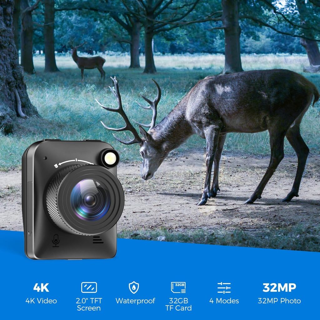 Dsoon Time Lapse Camera, FHD Timelapse Camera Outdoor for Construction,Plants,Weather,and Life, Featuring 4K resolution,2.4 HD TFT LCD screen,180 Days Standby IP66 waterproof,32GB TF Card Included