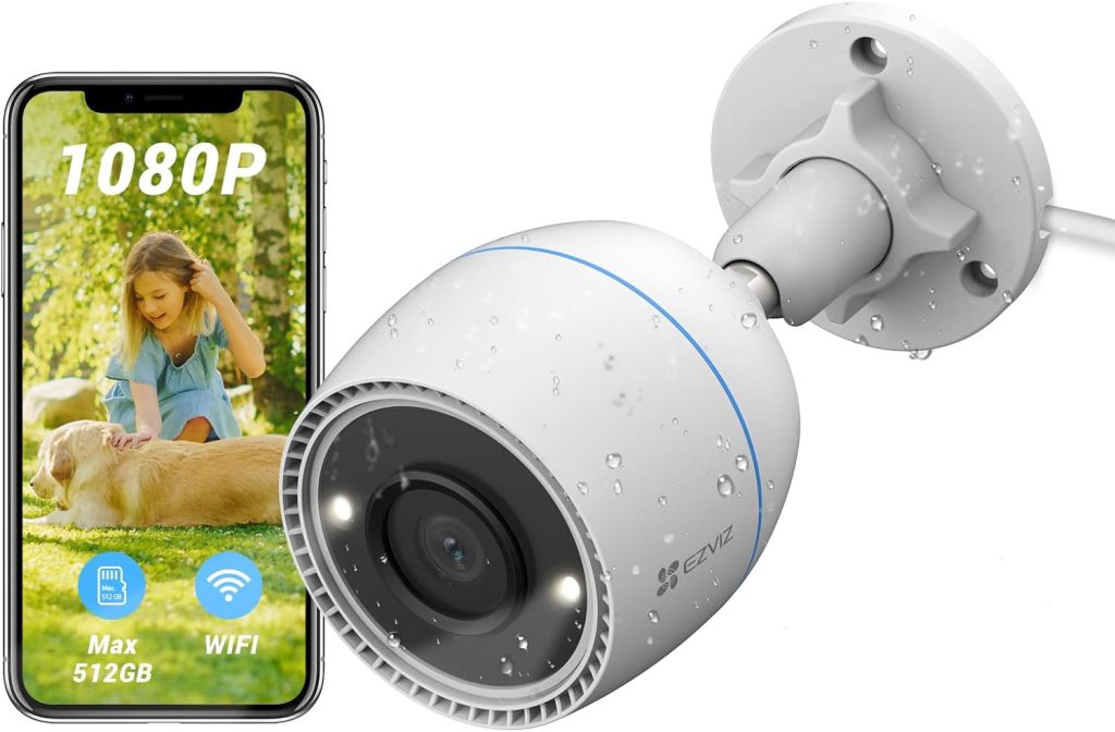 EZVIZ Outdoor Camera 30M Night Vision, CCTV System Wi-Fi Home Security Camera Surveillance, 1080P FHD, Smart Motion Detection, IP67 Waterproof, 256GB SD Card/Cloud Storage, Alexa/Google Control|C3TN