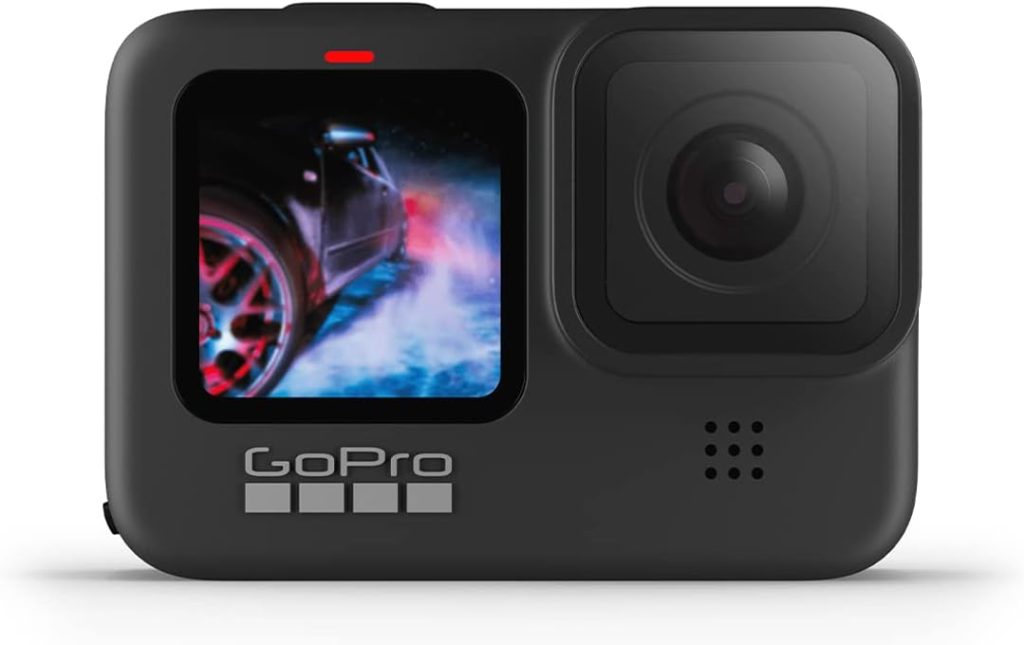 GoPro HERO9 - Waterproof Sports Camera with Front LCD Screen and Rear Touch Screen, 5K Ultra HD Video, 20MP Photos, 1080p Live Streaming, Webcam, Stabilization, Black