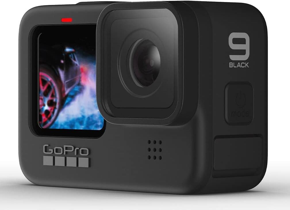 GoPro HERO9 - Waterproof Sports Camera with Front LCD Screen and Rear Touch Screen, 5K Ultra HD Video, 20MP Photos, 1080p Live Streaming, Webcam, Stabilization, Black