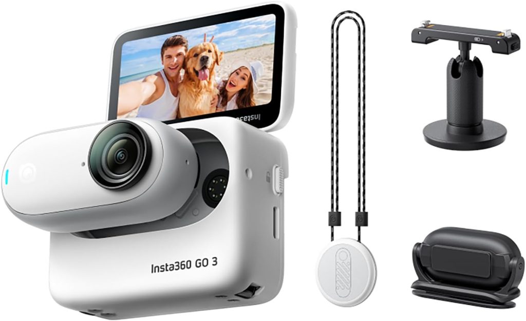 Insta360 GO 3 64GB – Vlogging Camera for Creators, Vloggers, Mini Action Camera with Flip Touchscreen, Light and Portable, Hands-Free POV, Mount Anywhere, Stabilization, Remote Preview, Waterproof