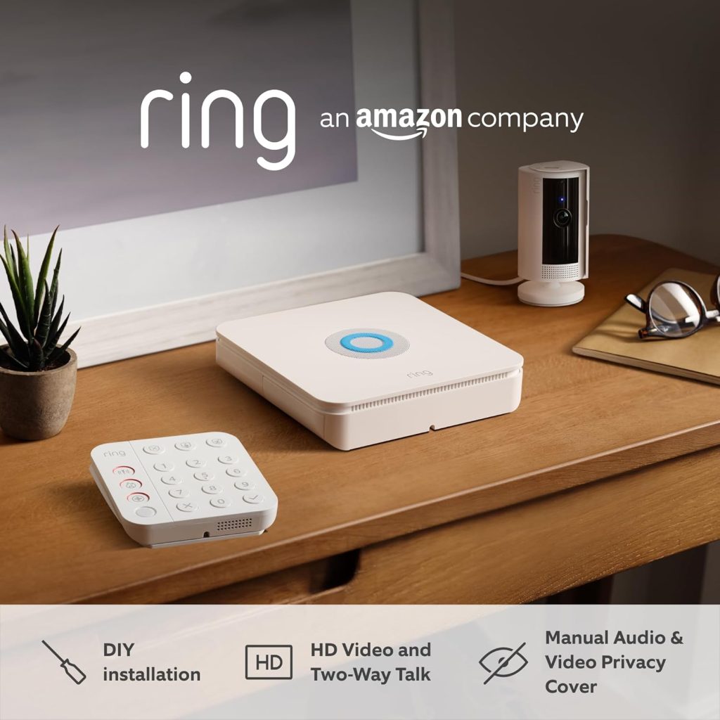 Ring Alarm Pack - L + Indoor Camera (2nd Gen) by Amazon | Smart home alarm security system with optional Assisted Monitoring - No long-term commitments | Works with Alexa