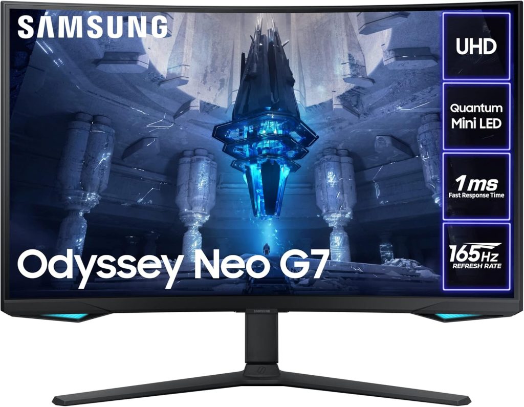 Samsung Odyssey Neo Quantum Mini LED G75NB LS32BG750NPXXU 32 Curved 4K Ultra HD Gaming Monitor - 165Hz, 1ms, 4K 3840x2160, HDR2000, HDMI 2.1, 1000R, Freesync Premium Pro, Height Adjust