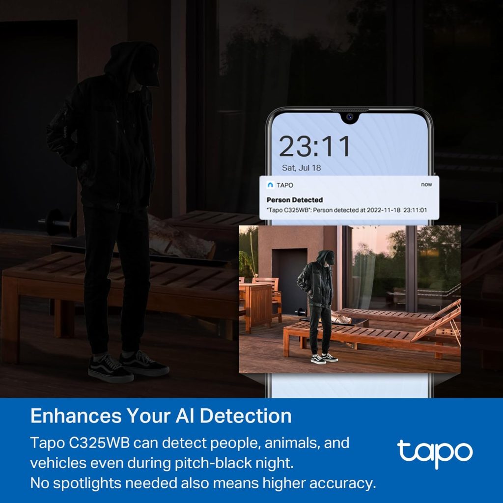 Tapo 2K QHD Wireless Outdoor Security Camera, IP66 Weatherproof, Motion Detection, Starlight, Built-in Siren, 4MP, Colour Night Vision, CloudSD Card Storage, (Tapo C320WS),Packaging may vary