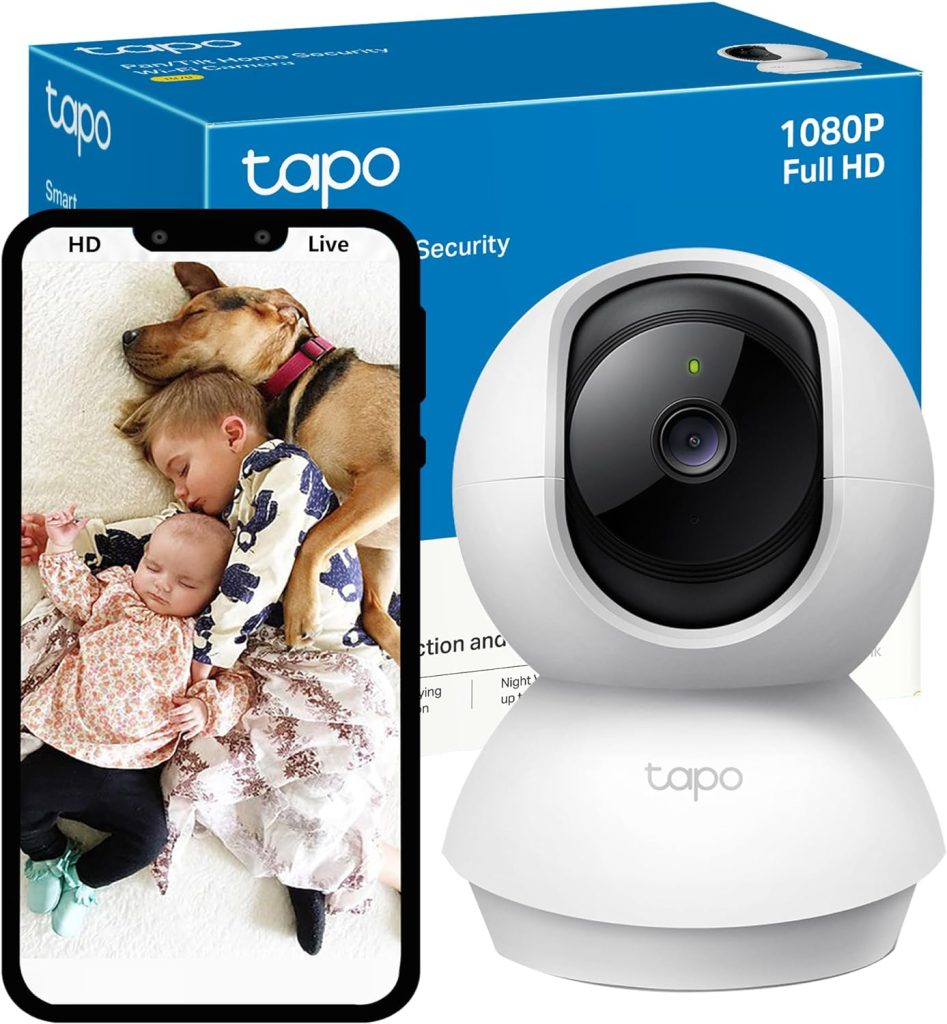 Tapo Wifi Camera, Indoor Camera for Security, 1080p Pet Camera, Wireless 360° for Baby Monitor, CCTV, AI Monitor, Smart Motion Detection  Tracking, Night Vision, Works with Alexa  Google Home (TC70)