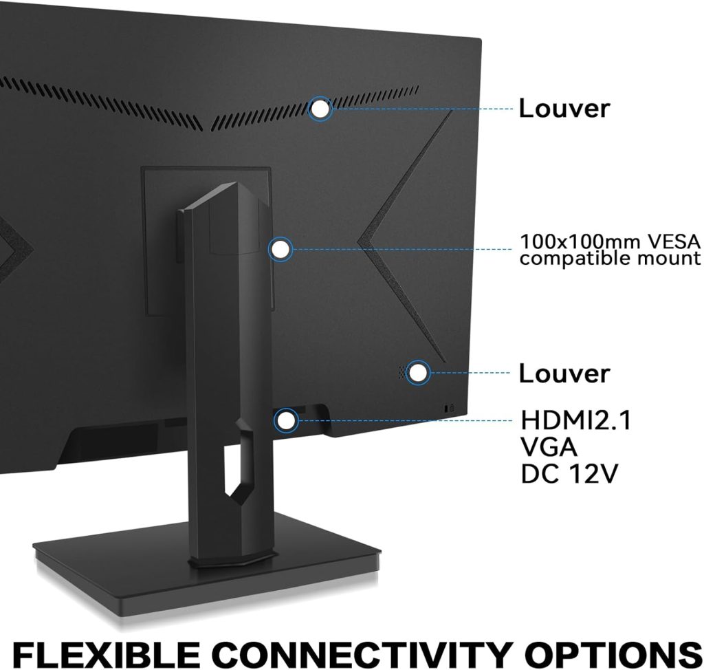 Thinlerain 27 Inch Monitor Full HD 1920x1080p IPS LED Screen Gaming Monitor for PC Computer(HDMI, VGA, 60hz, FreeSync, 5ms), Black