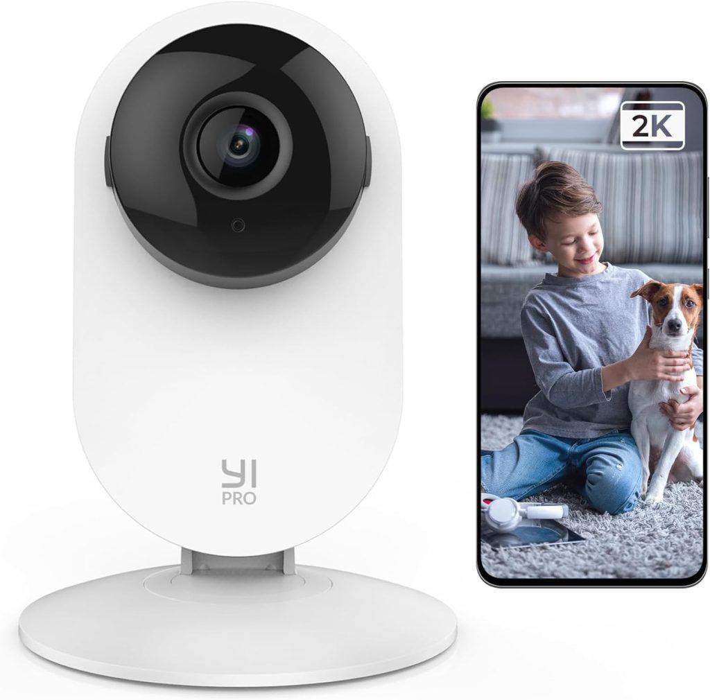 YI Pro 2K Indoor Camera, 2.4GHz WiFi Security Camera, CCTV Pet Camera, Baby Camera Monitor, Night Vision, Real-Time Alert, Motion Detection, SD  Cloud Storage, 2-Way Audio, Works with Alexa  Google