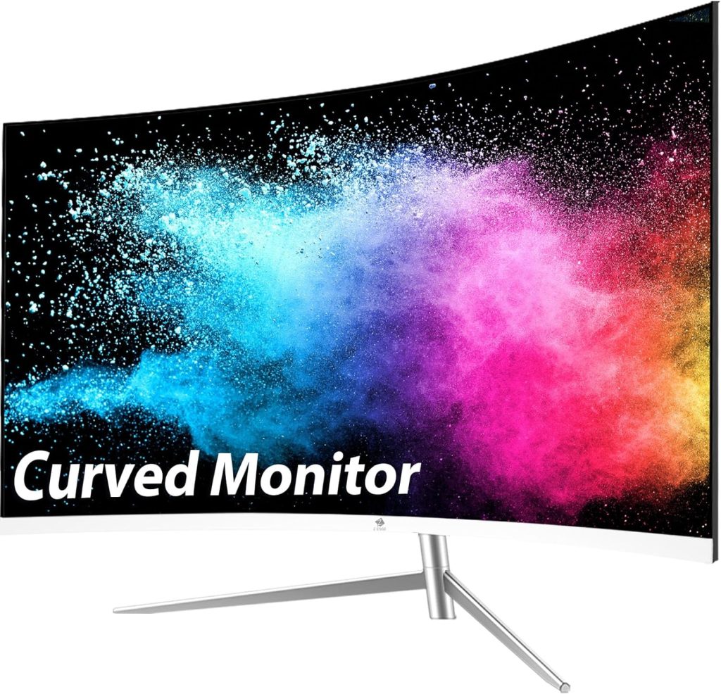 Z-Edge 24 Inch Curved Gaming Monitor, Full HD 1080P LED Monitor, 75Hz Refresh Rate, Eye-Care Technology, 178° Wide View Angle, Built-in Speakers, VGA HDMI Port