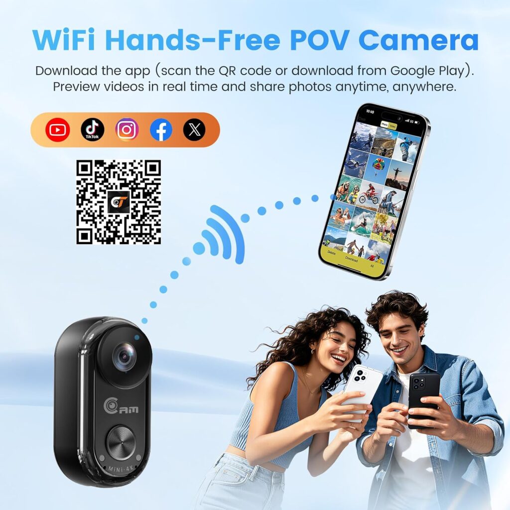 4K Mini Body Camera, Magnetic Thumb Action Cam with 6-Axis EIS