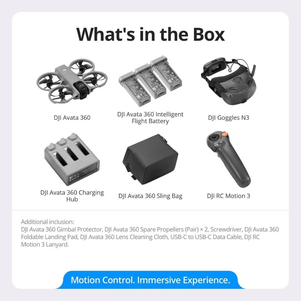 DJI Avata Motion Fly More Combo, 8K 360° Camera Drone